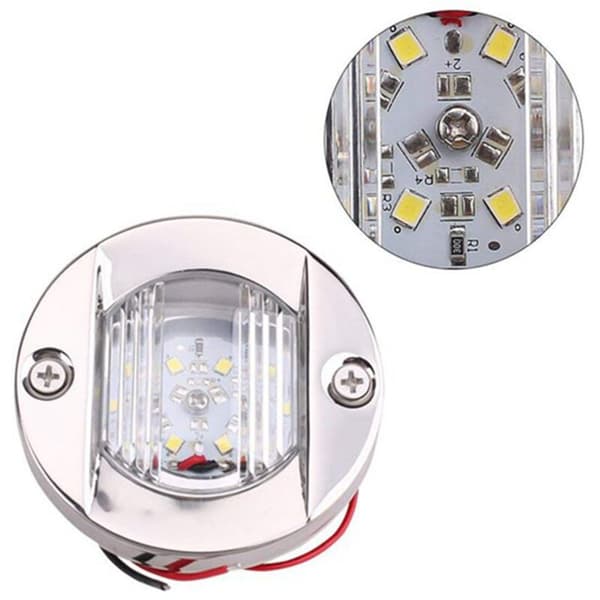 DC 12V Marine Akterlys LED Runde Baklys Kald Hvit Trapp Båt Tilbehør