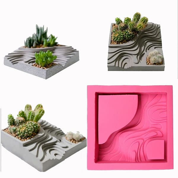 Beton er silikone blomsterpottebeholderform