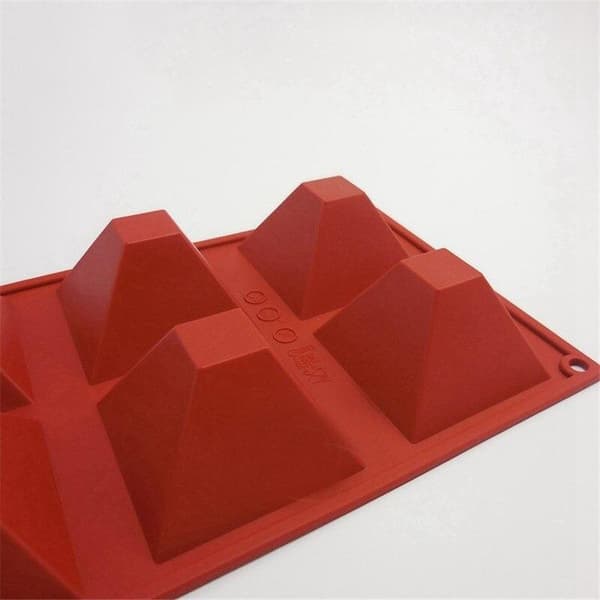 6 Pyramide Silikonform Mousseform Sjokoladeform Pralinform Vit white