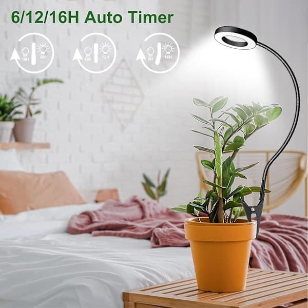 Full Spectrum Clip-On Grow Light with 360° Gooseneck & Dimmable LED [JUN] C Vit C C White