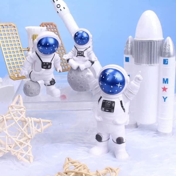 3 stk Astronaut Figur Kakepynt Ytre Rom Kakepynt Astronaut Modell Display Miniatyr