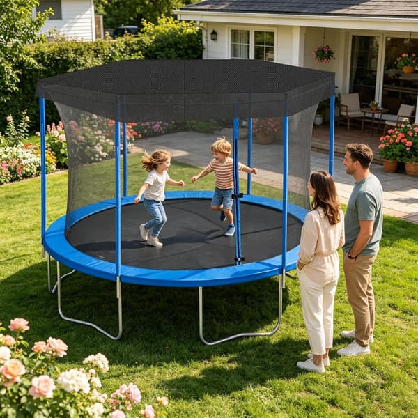 Parasoll Trampolin, regnbeskyttelse, robust svart M Schwarz M