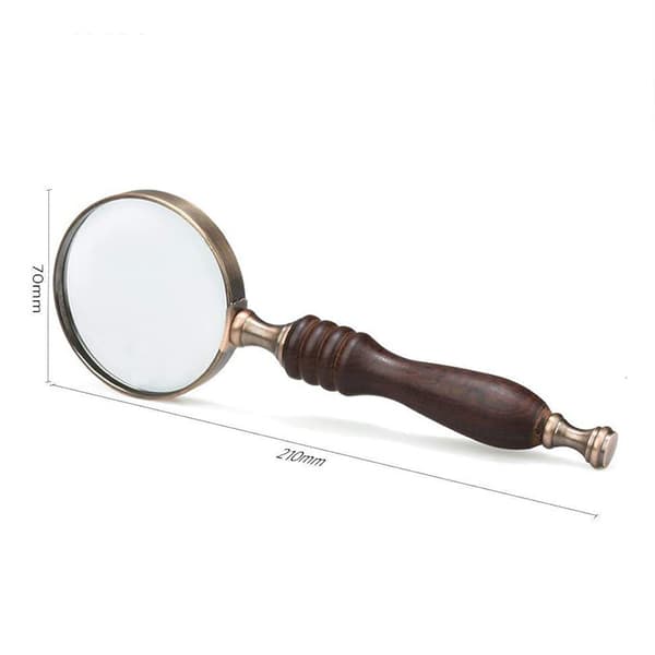 10X Handheld Magnifying Glass Retro Nostalgic Classic Style Magnifier Ebony Handle Elderly Reading Tool
