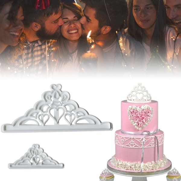 2 stk. kronekageforme sæt cupcake dekoration gumpaste form køkken bageværktøj til dejler
