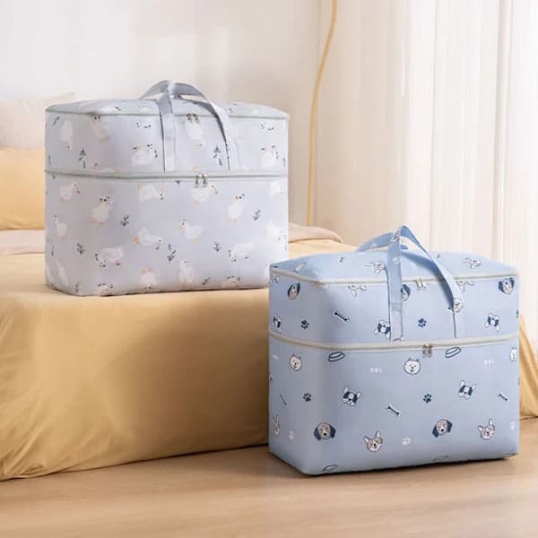 Opbevaringstaske til dyner Tøjopbevaringstaske BLÅ 49X21X40CM blå 49x21x40cm