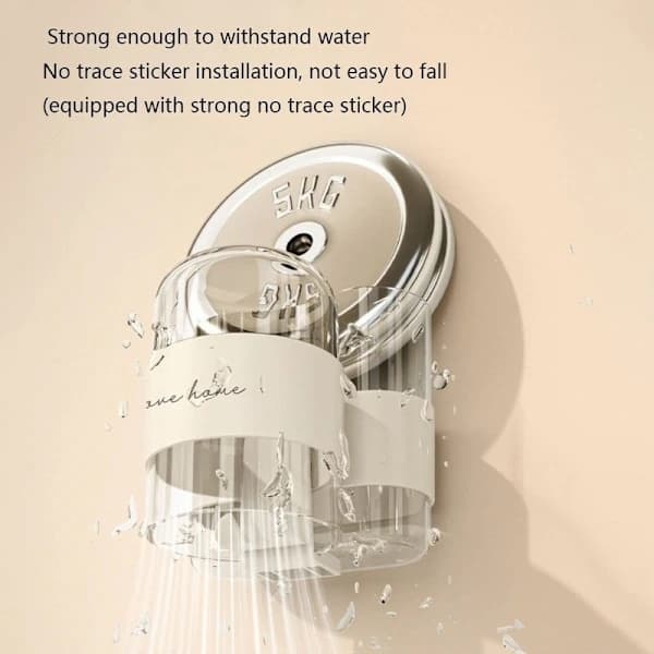 Wall-mounted toothbrush holder for bathroom Toothpaste rack Storage rack with mug. white white white