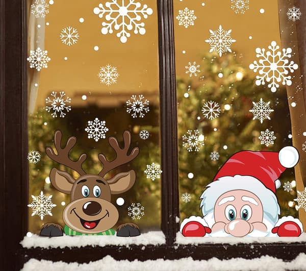 Joulupukki ja Rudolf Ikkunatarra 6 Arkkia