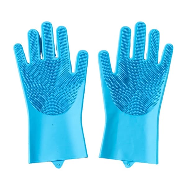 Magic Silicone Gloves, Black 1-Piece Silicone Dishwashing Gloves