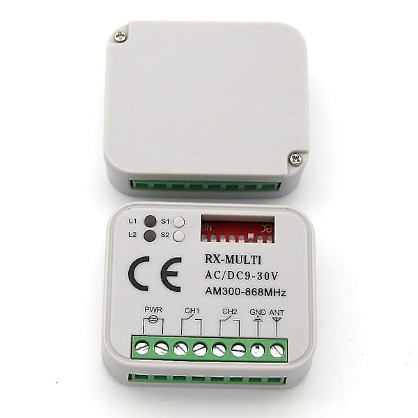 Garage Door Remote Control Receiver 433 868MHz MULTI 300-900MHZ AC/DC 9-30V Receiver with Remote Control