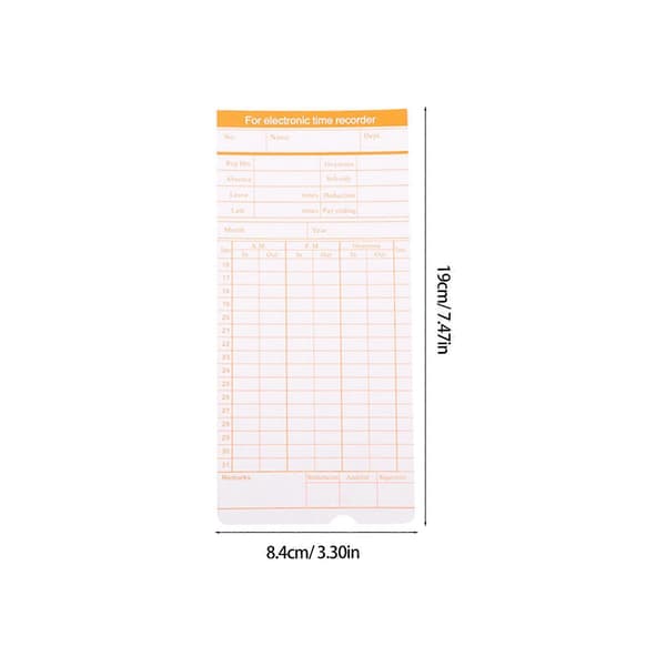 Employee Attendance Time Card Paper 100 Sheets Random Color[DB]