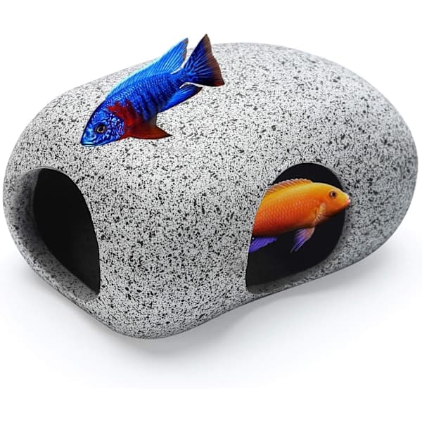 Aquarium Rocks for Fish to Play, Hide, and Rest On, Small Ceramic De