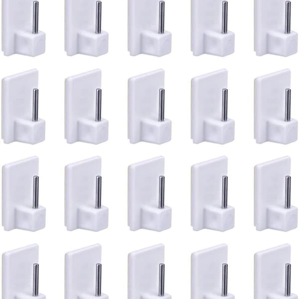 20x curtain hooks, self-adhesive hooks, white for curtain rods KLB