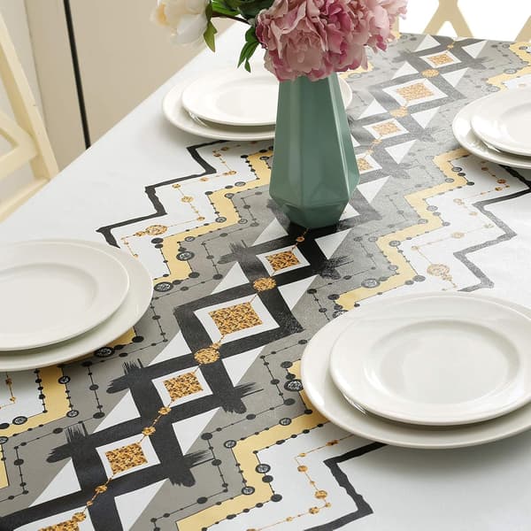 Rectangular Tablecloth Anti-Stain Plastic Rectangular Oilcloth Large Size Tablecloth Table Linen for Picnic, Outdoor, Garden (140 x 180 cm)
