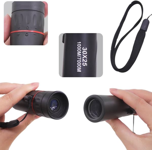 1-pack 30x25 Monokulärt teleskop för dagbruk vid camping, vandring, vildmark