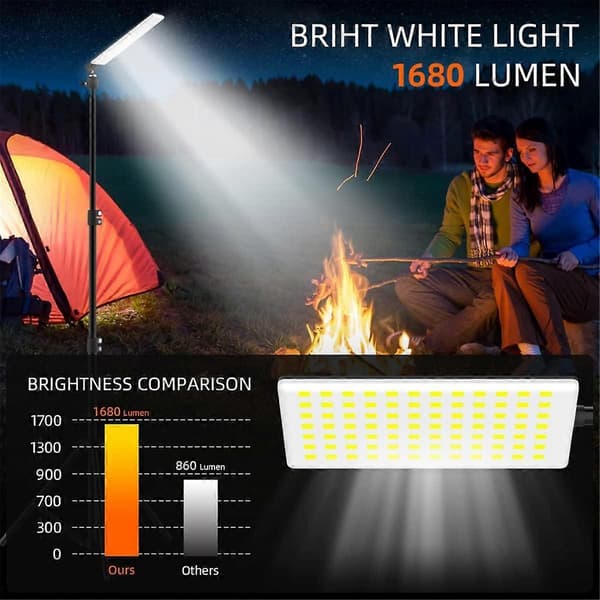 Portable Camping Lamp with 1.8M Adjustable Telescopic Pole LED Selfie Light Photography Lamp with
