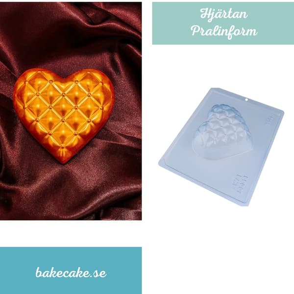 Pralineform Hjerte 350g Chokoladeform - BWB 10058 - Special 3-delt form Transparent transparent