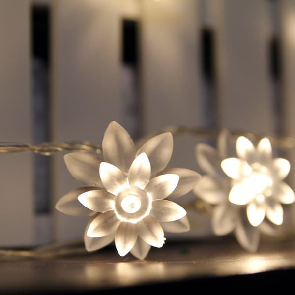 String light battery operated 6m 40 LED Lotus Fairy lamp, 8 modes