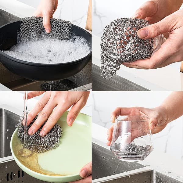 x 20cm/10cm stegepande børster i rustfrit stål til stegepander, wokpander, fr