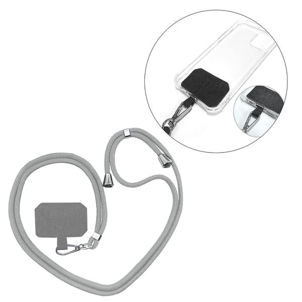 Avtakbart Justerbart Mobiltelefonhalsbånd Grå