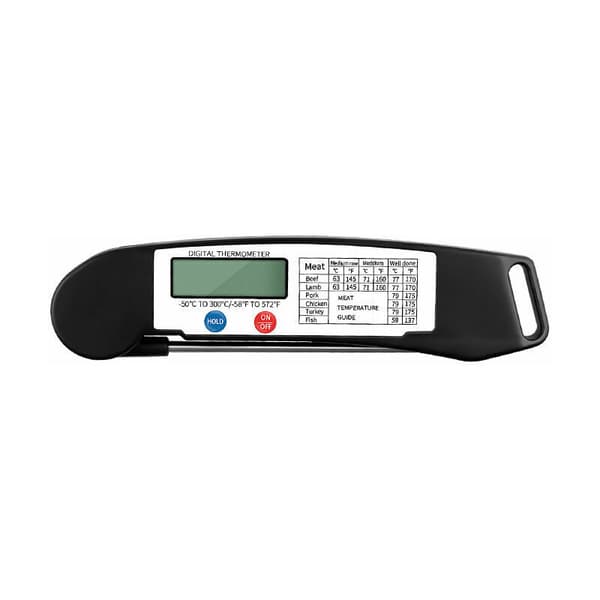 Hopfällbar - Digital LCD-mattermometer Kökstemperatursensor för vin, mat, kött, biff, kalkon, grill, Yerba Mate, mjölk, socker och mer.