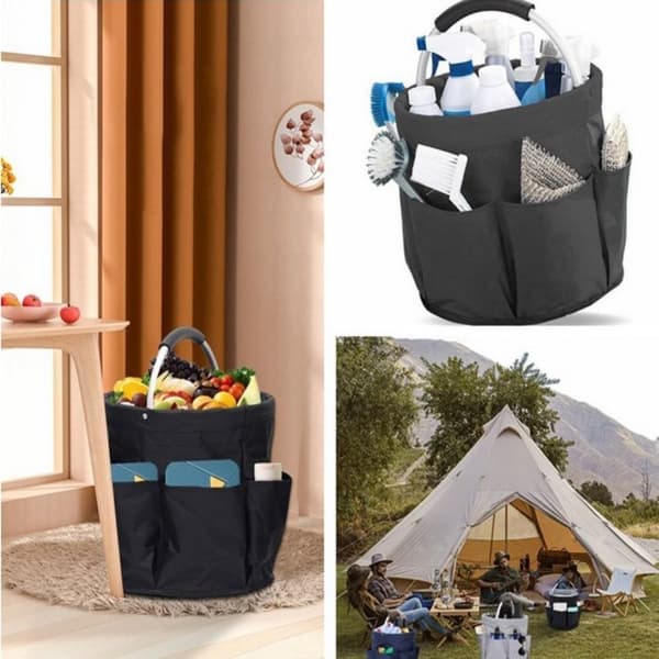 Garden Tool Bag with Multiple Pockets Nursery Storage Basket GRAY