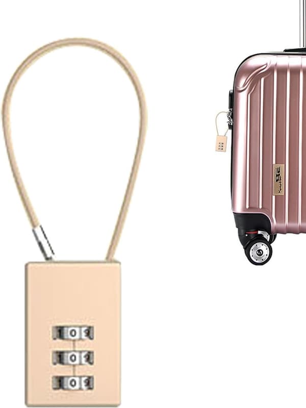 Bagage-reslås, Bagagelås - kabellås reshänglås guld Gold