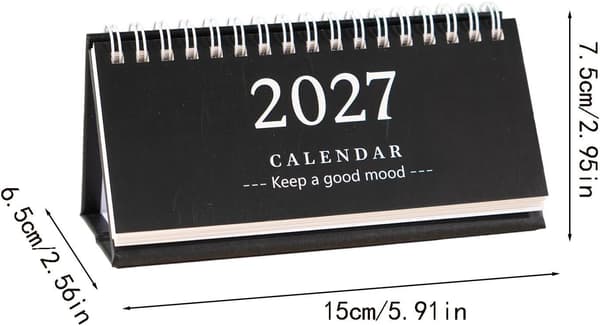 Bordkalender Spiralbinding frittstående 2027 Terminplanlegger og Agenda svart - Schwarz