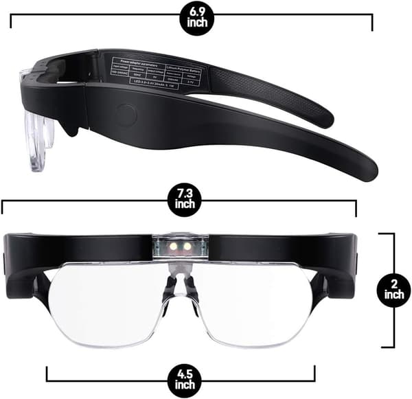 Hovedmonteret forstørrelsesglas USB-genopladeligt håndfrit forstørrelsesglas wit