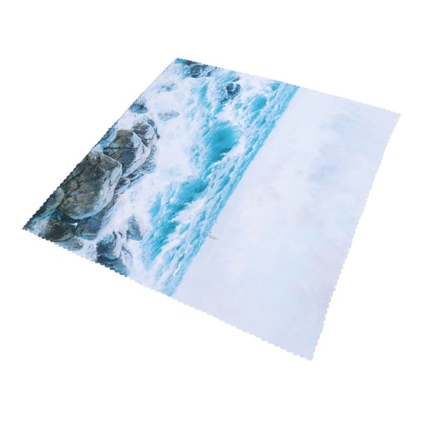 Natural Relaxed Style, Easy Clean Polyester Tablecloth with Ocean Wave and Stone Pattern, 140x220cm, Restaurant Decoration
