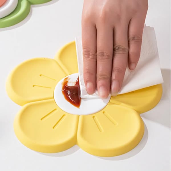 3X Coasters, Cherry Blossom Isolasjonsputer, Tofarget Blomst Silikon Gryteunderlag