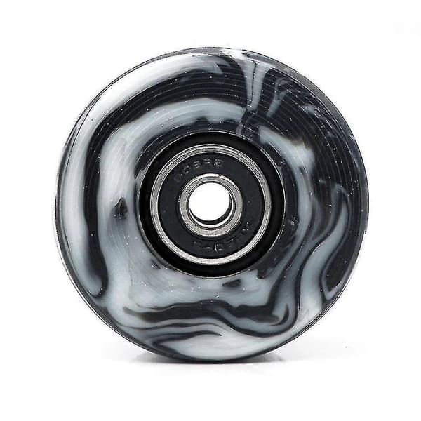 4 stk. rulleskøjtehjul med lejer til dobbelt rulleskøjteløb og skateboard 32mm x 58mm 82a, sort