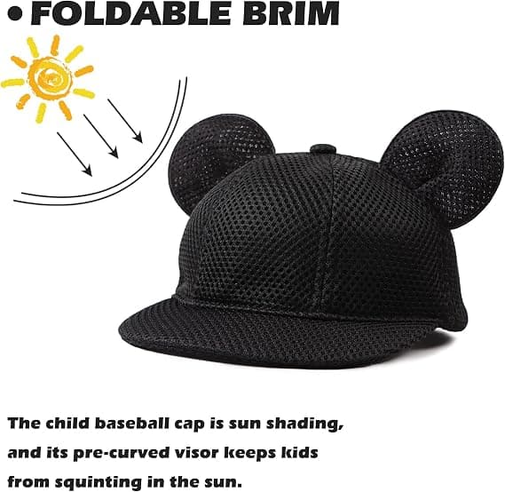 Embroidered Blackberry Cotton Hat for Summer, Kids Sun Hat with Mesh