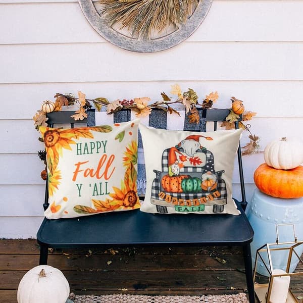 18X18 Höst Kuddfodral för Thanksgiving Dekoration Höst Kuddfodral för Soffa Soffa Gårdshus Dekor