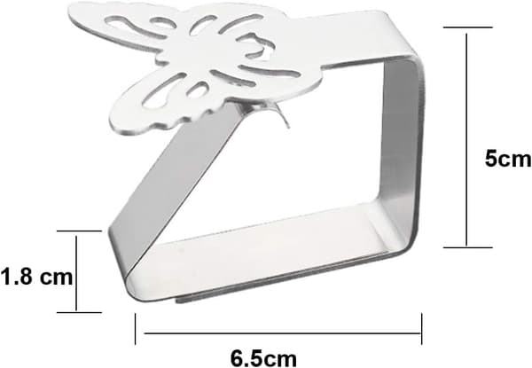 8 st bordsduksklämmor i rostfritt stål
