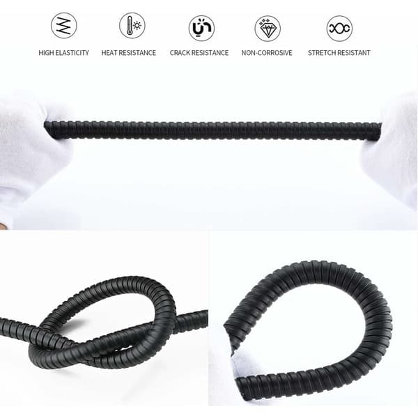 Bruseslange i rustfrit stål 1,5 meter Anti-Twist til håndbruser, loftbruser, sort