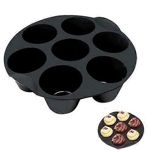 3-pak Silikone Kageform Elektrisk Airfryer Bageudstyr Muffins Kageform med 7 Huller