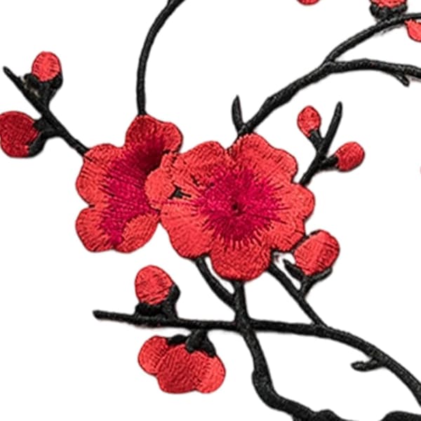 lapper med blomsterbroderi, 4 stk, dekorative blommeblomst stk rød - 4 Stück rot