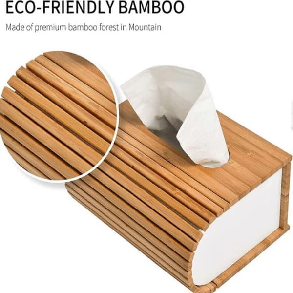 Bambufiber-servietæske, Premium bambufiber-servietholder, Holdbar træ-servietæske