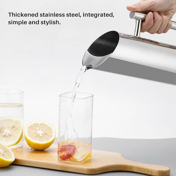 Stainless Steel Water Pitcher with Ice Container, Cold Drink Pitcher, Ktv Bar Accessories 1.5l