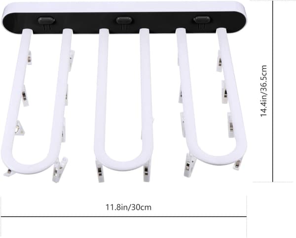 Foldable Clothes Hanger with Clips for Underwear, Socks, Bras, Towels