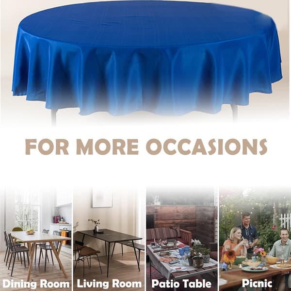 1 pc Solid Color Round Tablecloth - Plain Weave - Royal Blue - Round 152 cm (60 inch)