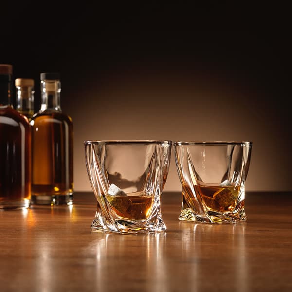 Snoede whiskyglas med 4 genanvendelige issten
