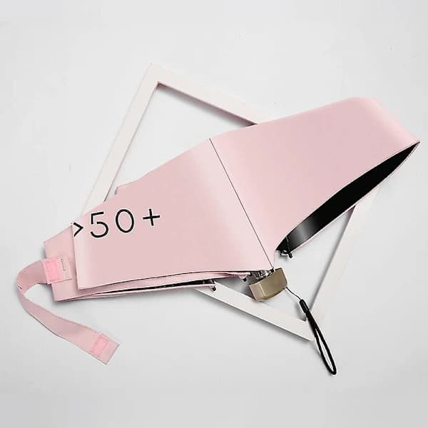 Bärbart Mini Paraply Hopfällbart Paraply Lättvikt Kompakt Reseparaply 5-faldigt Paraply Sol Rosa