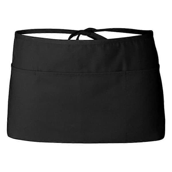 12-pack - Black Waiter Aprons, Waitress Half Apron with Belt Pocket