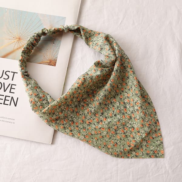 6 stykker blomstrede elastiske hårbånd tørklæde pandebånd Chiffon hoved