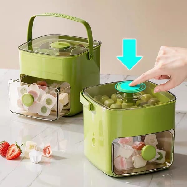 Easy Release Ice Mold, BPA-Free, Reusable Ice Tray for Freezer (Green)