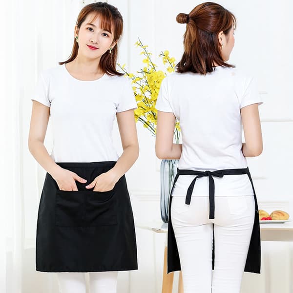 2-delt taljeforklæde, vandtæt kokkeforklæde, halvforklæde til køkken w