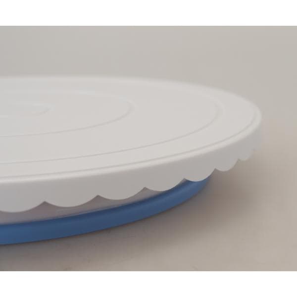 Dekorasjonsfat Kakefat Roterende Svingbart Fat 28cm H4cm Vit white