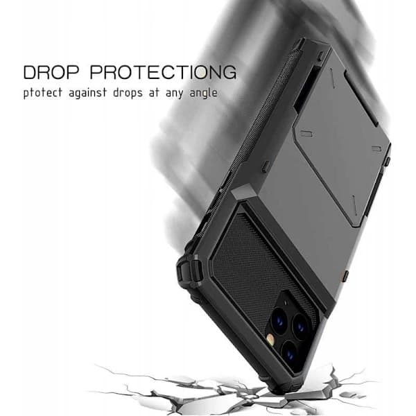 iPhone 14 Pro Max Stødsikkert Cover med Kortlomme Void Grå