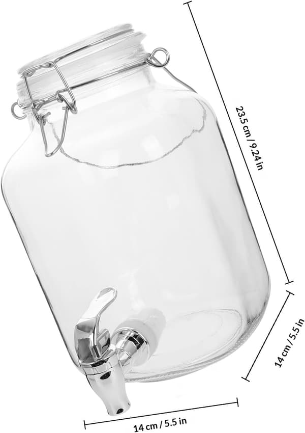 Stor glasburk med lock 3000 ml kapacitet Förtjockad förseglad design